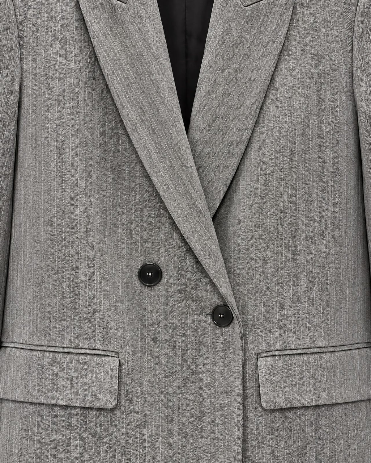 Blazer Maârif, détail des deux boutons en diagonale