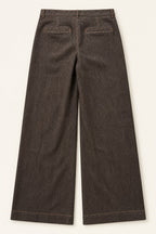 Pantalon large brun chiné, vue de dos